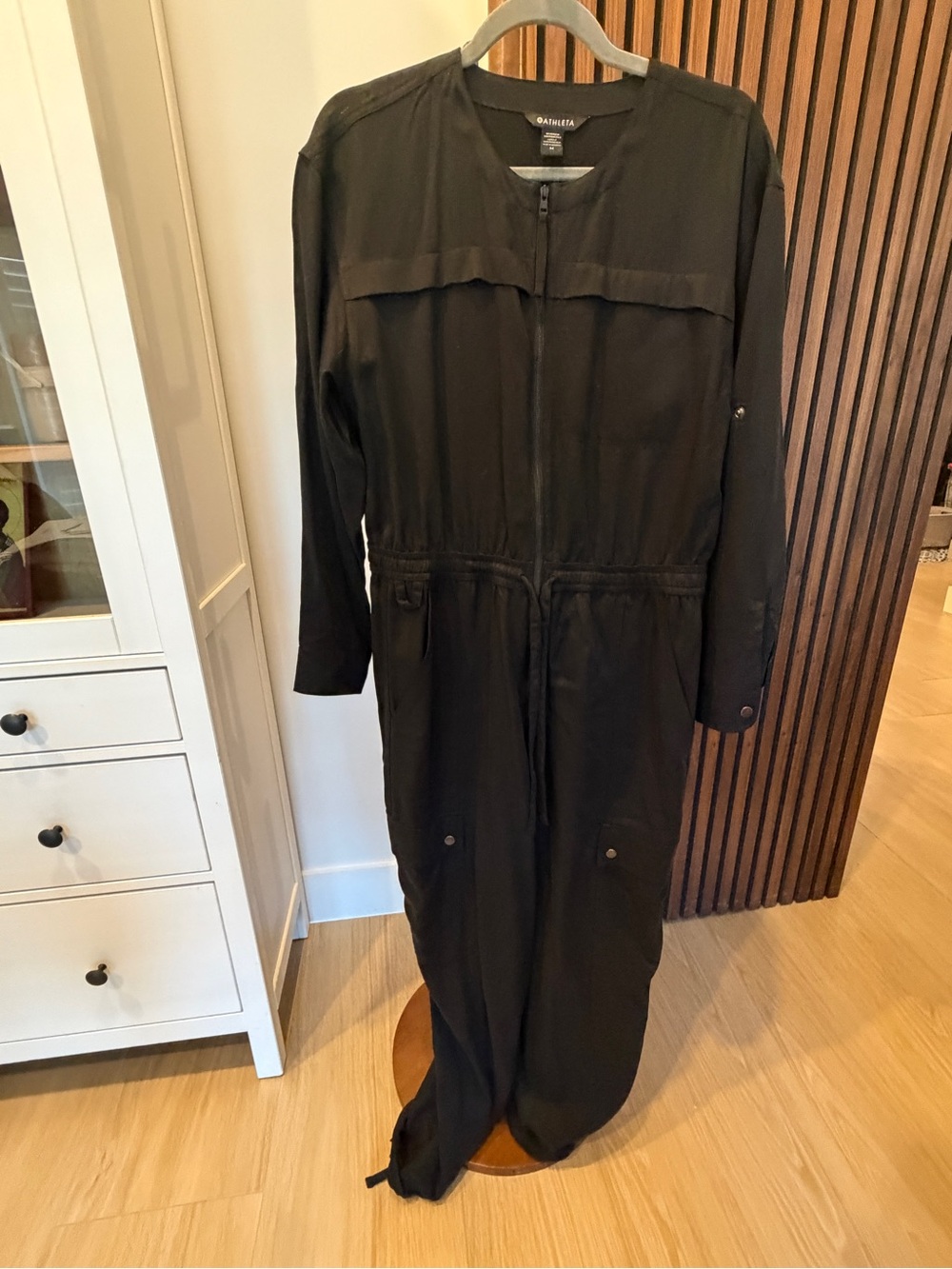 Athleta Black Utility Zip-Front Jumpsuit